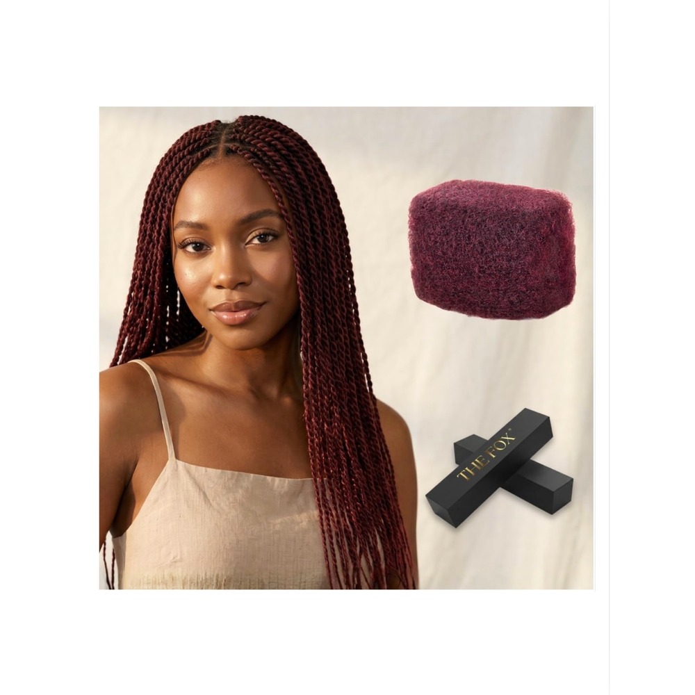 The Fox Afro Kinky Bulk Real Human Hair‎ 16 Inch Burgundy #99J 50g Braiding Hair